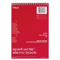 Spell-Write Steno Book, Gregg Rule, 6 x 9, White, 80 Sheets/Pad