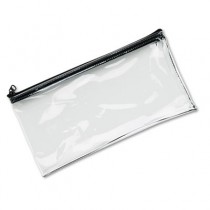 Leatherette Zippered Wallet, Leather-Like Vinyl, 11w x 6h, Clear