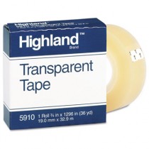 Transparent Tape, 3/4" x 1296", 1" Core, Clear