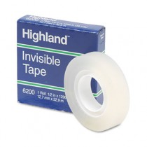 Invisible Permanent Mending Tape, 1/2" x 1296", 1" Core, Clear