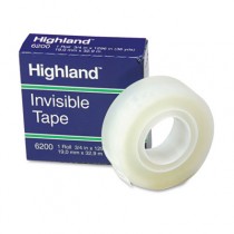 Invisible Permanent Mending Tape, 3/4" x 1296", 1" Core, Clear