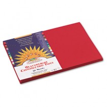 Construction Paper, 58 lbs., 12 x 18, Holiday Red, 50 Sheets/Pack