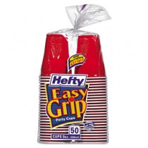 Easy Grip Disposable Plastic Party Cups, 9 oz, Red
