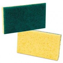 Medium Duty Scrubbing Sponge, 3 3/5 x 6 1/10, Yellow/Green