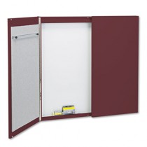 Cabinet, Fabric/Porcelain-on-Steel, 48 x 48 x 2, Mauve/White, Mahogany Frame