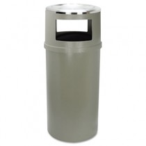 Ash/Trash Classic Container w/o Doors, Round, 25 gal, Beige