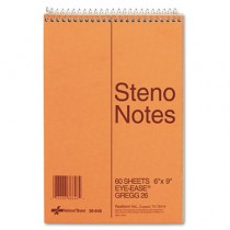 Standard Spiral Steno Book, Gregg Rule, 6 x 9, Green, 60 Sheets/Pad