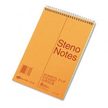 Standard Spiral Steno Book, Gregg Rule, 6 x 9, Green, 80 Sheets/Pad