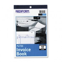 Invoice Book, 5 1/2 x 7 7/8, Carbonless Duplicate, 50 Sets/Book