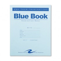 Exam Blue Book, Wide Rule, 8-1/2 x 7, White, 4 Sheets/8 Pages