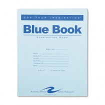 Exam Blue Book, Wide Rule, 8-1/2 x 7, White, 12 Sheets/24 Pages