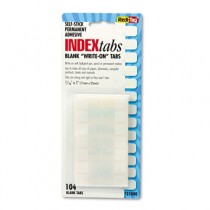 Side-Mount Self-Stick Plastic Index Tabs, One Inc, White, 104/Pack