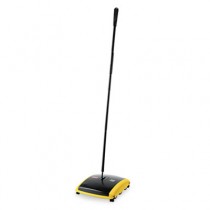 Dual Action Sweeper, Nylon Bristle, 44" Steel/Plastic Handle, Black/Yellow