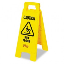 ?Caution Wet Floor? Floor Sign, Plastic, 11 x 1-1/2 x 26, Bright Yellow