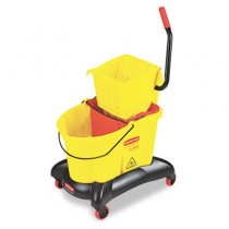 Wavebrake 35-Qt Dual Water Side Press Mop Bucket & Wringer, Yellow