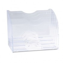 Two-Way Organizer, Five Sections, Plastic, 8 3/4 x 10 3/8 x 13 5/8, Clear