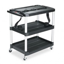 Media Master AV Cart, 3-Shelf, 18-3/4w x 32-3/4d x 33h, Black
