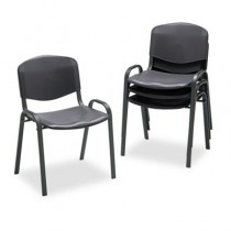 Contour Stacking Chairs, Black w/Black Frame