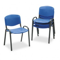 Contour Stacking Chairs, Blue w/Black Frame