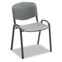 Contour Stacking Chairs, Charcoal w/Black Frame