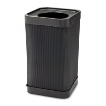 At-Your Disposal Top-Open Waste Receptacle, Square, Polyethylene, 38gal, Black