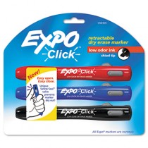 Click Dry Erase Markers, Chisel Tip, Assorted, 3 per Set