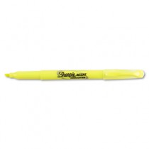 Accent Pocket Style Highlighter, Chisel Tip, Fluorescent Yellow, 12/Pk