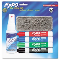 Low Odor Dry Erase Marker Starter Set, Assorted, 4/Set
