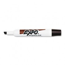Dry Erase Marker, Chisel Tip, Brown, Dozen