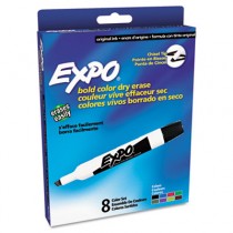 Dry Erase Markers, Eight-Color Set, Chisel Tip, 8/Set