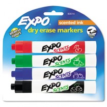 Scents Dry Erase Markers, Chisel Tip, Assorted Colors, 4/Pack