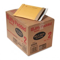 Jiffy Padded Self-Seal Mailer, Side Seam, #2, 8 1/2x12, Gold Brown