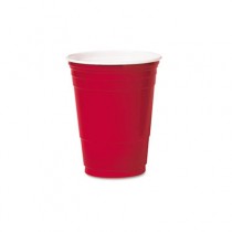 Plastic Party Cold Cups, 16 oz, Red