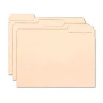 Interior File Folders, 1/3 Cut Top Tab, Letter, Manila, 100/Box