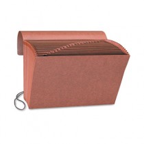 Heavy-Duty A-Z Expanding File, 21 Pocket, Letter, Leather-Like Redrope