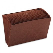 A-Z Open Expanding File, 21 Pockets, Legal, Leather-Like Redrope