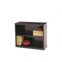 Metal Bookcase, 2 Shelves, 34-1/2w x 13-1/2d x 28h, Black