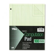 Engineering Computation Pad, Quad Rule, Letter, Green, 100 Sheets/Pad