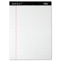 Docket Ruled Perforated Pads, Legal Rule, Letter, White, 50 Sheets