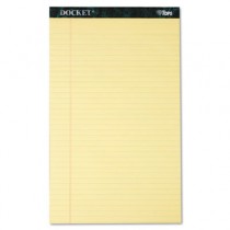 Docket Ruled Perforated Pads, Legal Rule/Size, Canary