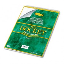 Docket Wirebound Ruled Pad w/Cover, Legal Rule, Ltr, White, 70 Sheets/Pad