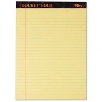 Docket Gold Perforated Pads, Legal Rule, Letter, Canary, 12 50-Sheets Pads/Pack
