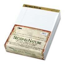 Second Nature Recycled Pad, Legal Margin/Rule, Letter, White, 50-Sheet, Dozen