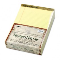 Second Nature Recycled Pad, Legal, Red Margin, Letter, Canary, 50-Sheet, Dozen