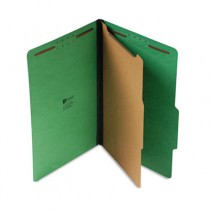 Pressboard Folder, Legal, Four-Section, Emerald Green, 10/Box