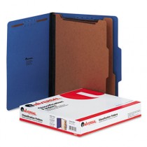 Pressboard Classification Folders, Letter, Six-Section, Cobalt Blue