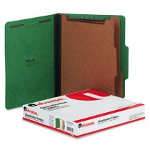Pressboard Classification Folders, Letter, Six-Section, Emerald Green, 10/Box