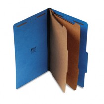 Pressboard Classification Folders, Legal, Six-Section, Cobalt Blue, 10/Box
