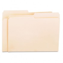 File Folders, 1/2 Cut, One-Ply Top Tab, Letter, Manila, 100/Box