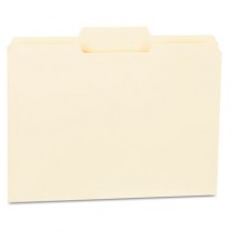 File Folders, 1/3 Cut Second Position, One-Ply Top Tab, Letter, Manila, 100/Box